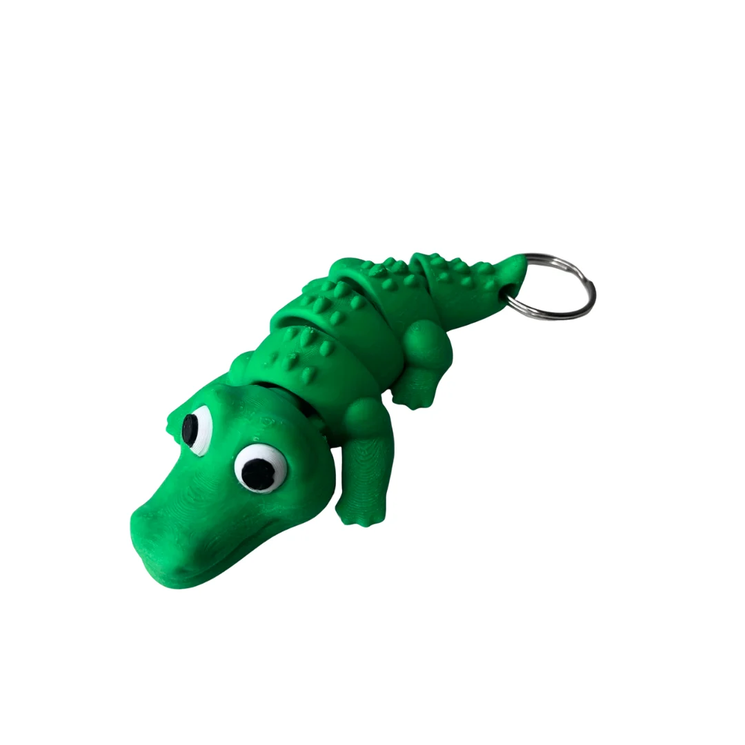Custom keyrings 3D printed in green PLA
