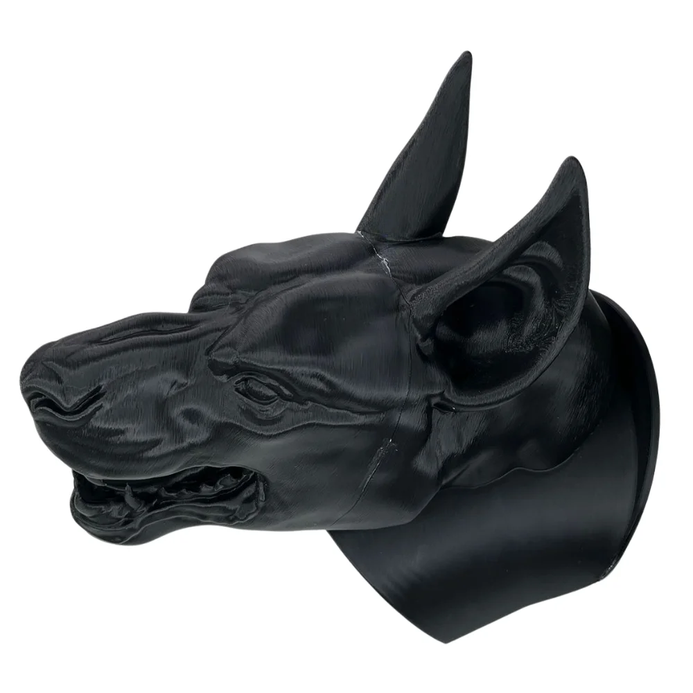 Épaulette en forme de tête de loup noire imprimée en 3D